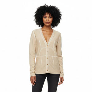 Charles Chang-Lima Beige Wool Blend Cardigan - Large